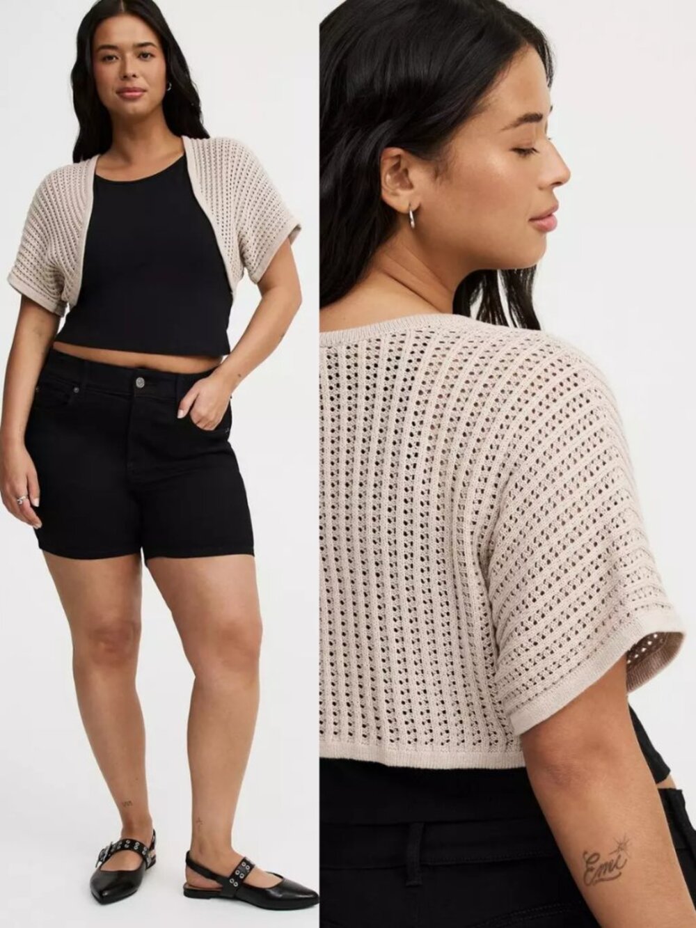 Torrid 1 Open Stitch Bolero Shrug 1X 14 16